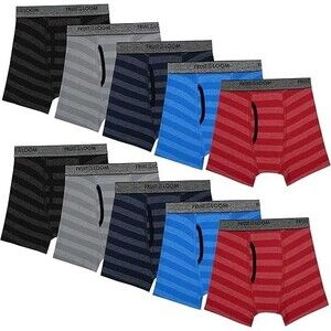 10-Pack Fruit of the Loom Boys & Toddler Boxer Briefs SMALL Assorted Stripes